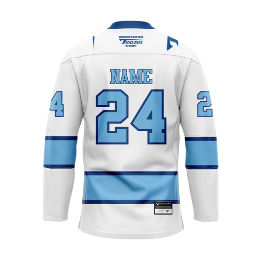 San Diego White Authentic Hockey Jersey Customized