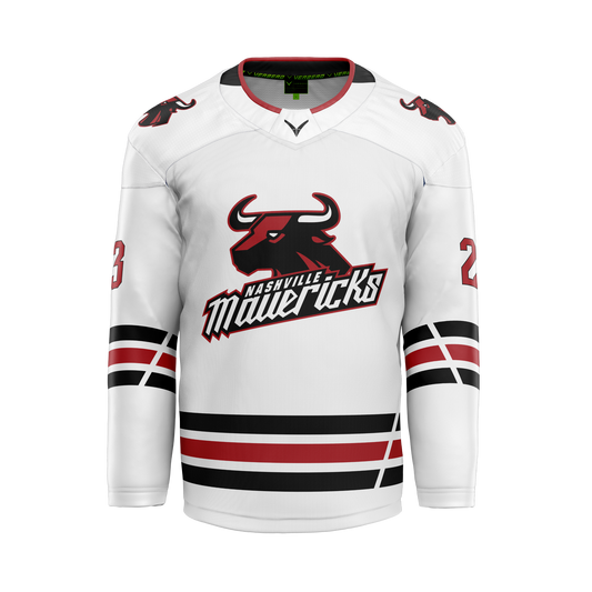 Nashville Mavericks Custom Sublimated Reversible White Jersey