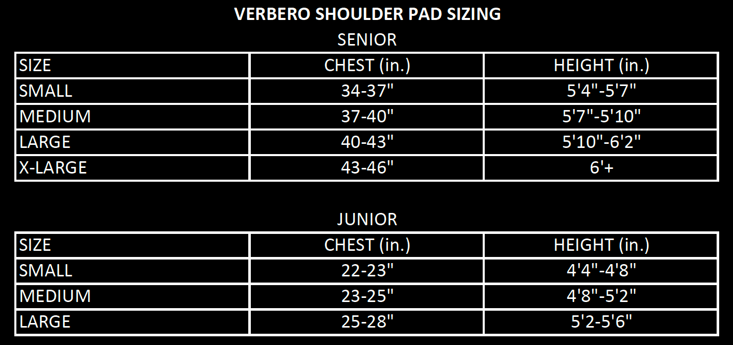 Verbero Shield Shoulder Pads - SR Med - New With Tags